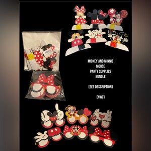 Mickey and Minnie Mouse theme party supplies NWT